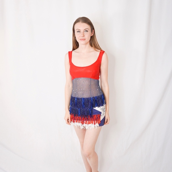 ALLAN ALBERT 4th July American Memorial Mini Dress